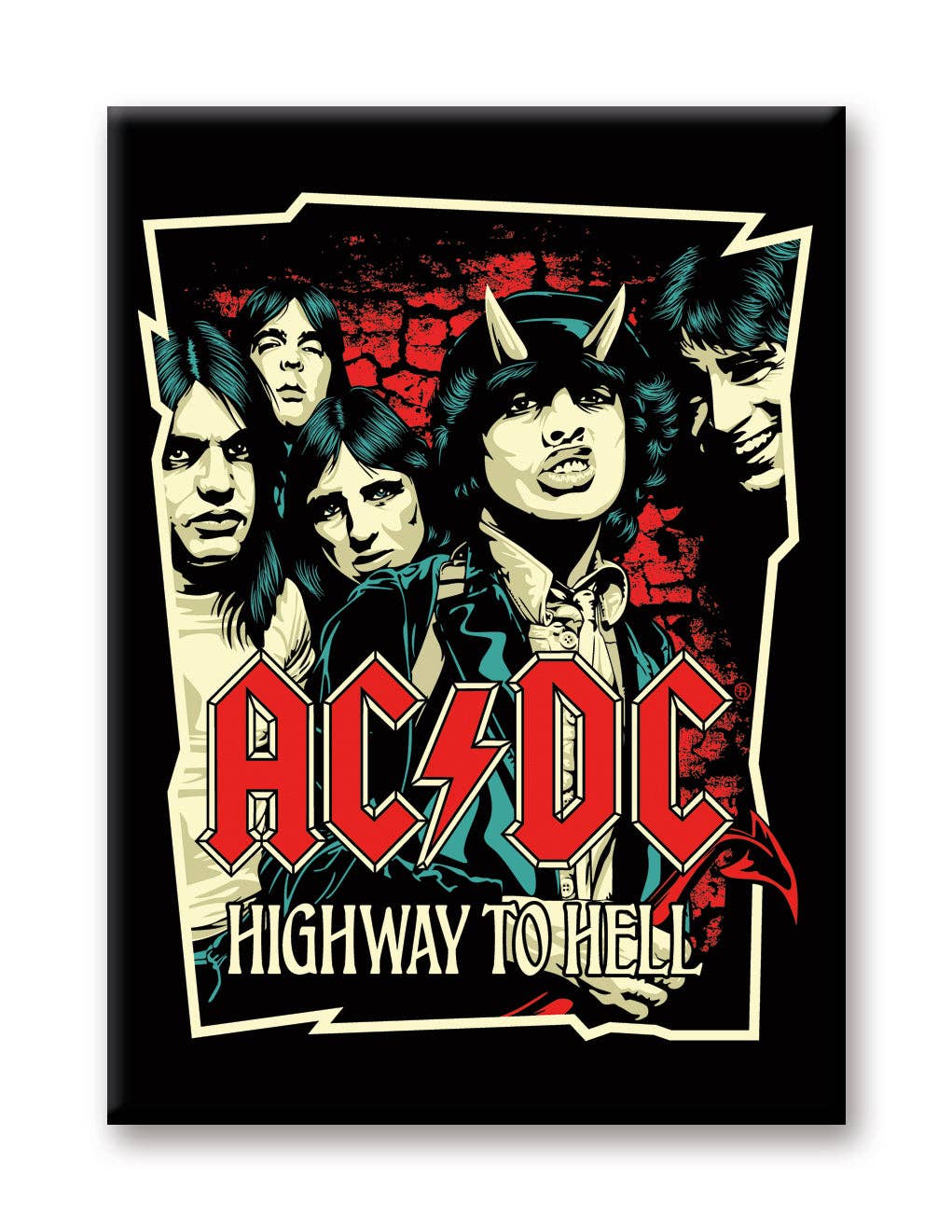Great Stuff Novelties (GSN) by NMR Brands - Wholesale Magnet - AC/DC - Highway to Hell Art Flat Magnet (2.5" x 3.5")0