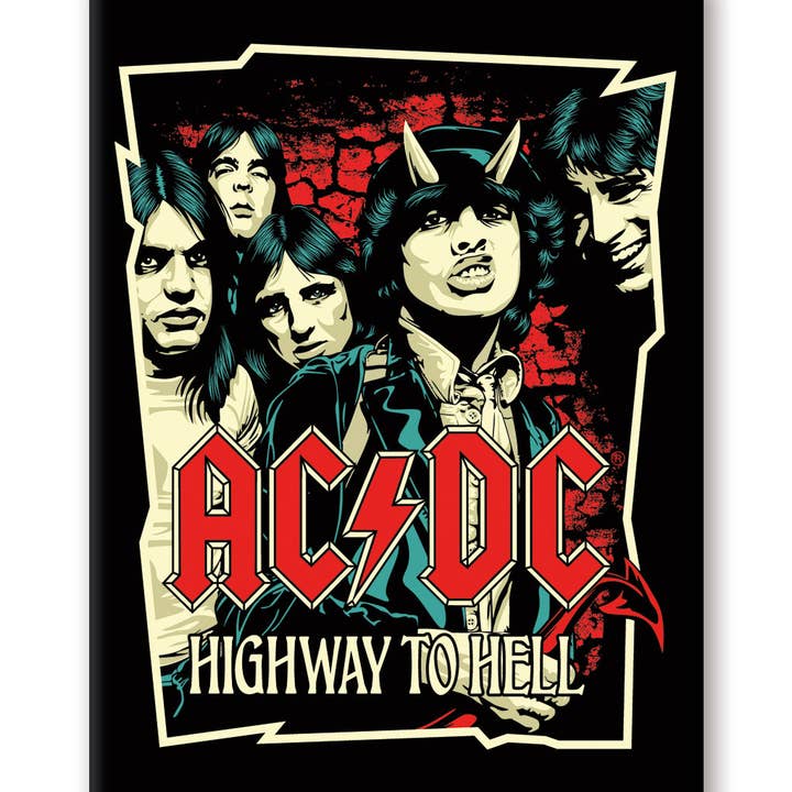 Great Stuff Novelties (GSN) by NMR Brands - Wholesale Magnet - AC/DC - Highway to Hell Art Flat Magnet (2.5" x 3.5")