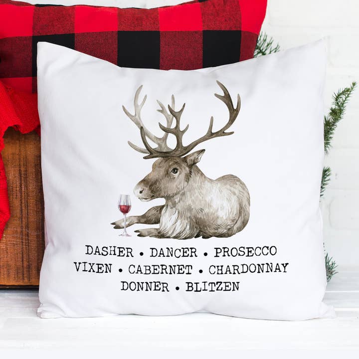 Divertida manta con diseño navideño de renos inspirada en el vino para venta al por mayor de ZA Handmade Wholesale