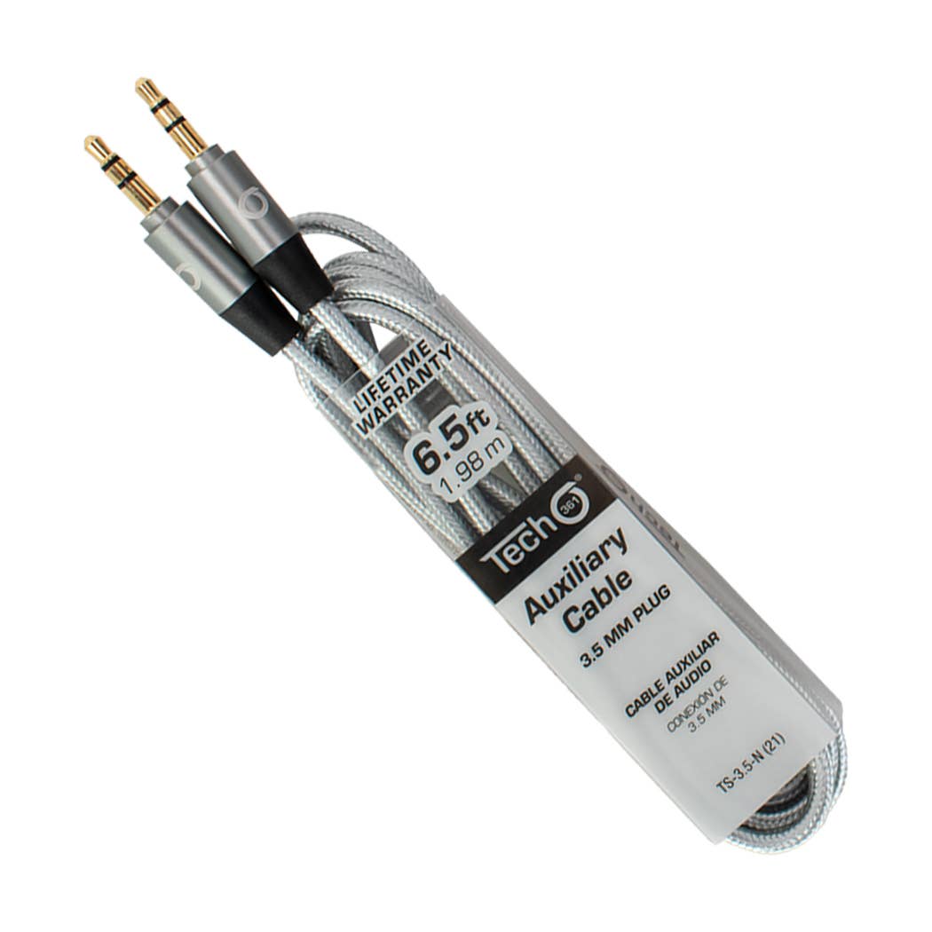 iTech361 - Wholesale Charging Cable - 3.5 MM AUX CABLE 2M/6.5FT IN ASSTD COLORS1