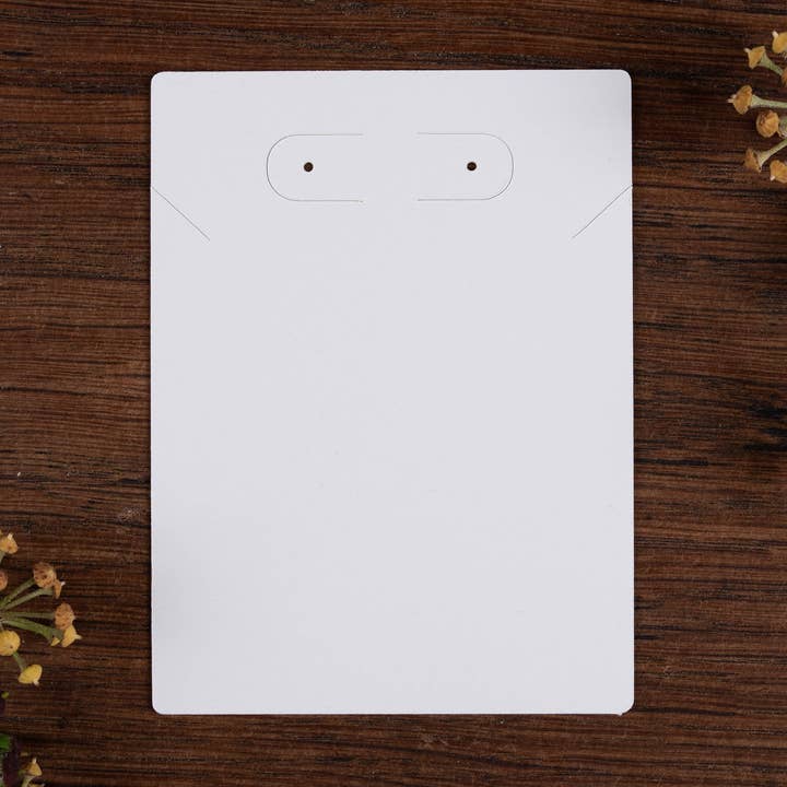 Ivory / Cream Necklace & Hoop Earring Display Cards 10cm x 7.5cm / c. 4” x 3” inches for wholesale by Fernery Designs