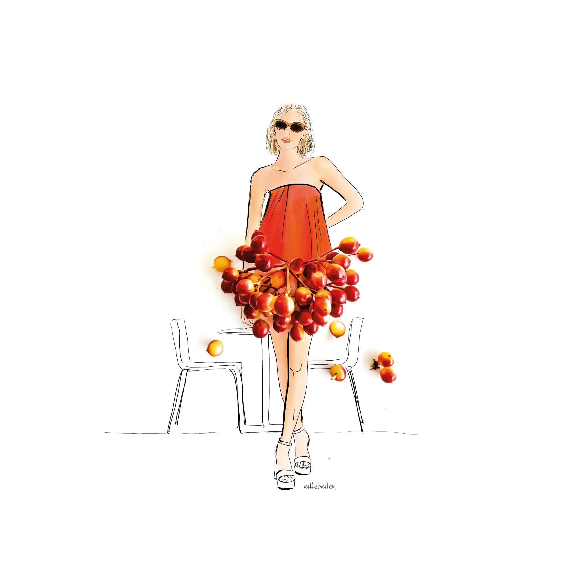 Lütteblüten – Großhandel Grußkarten für den Alltag – Abendessen-Karte mit Umschlag1