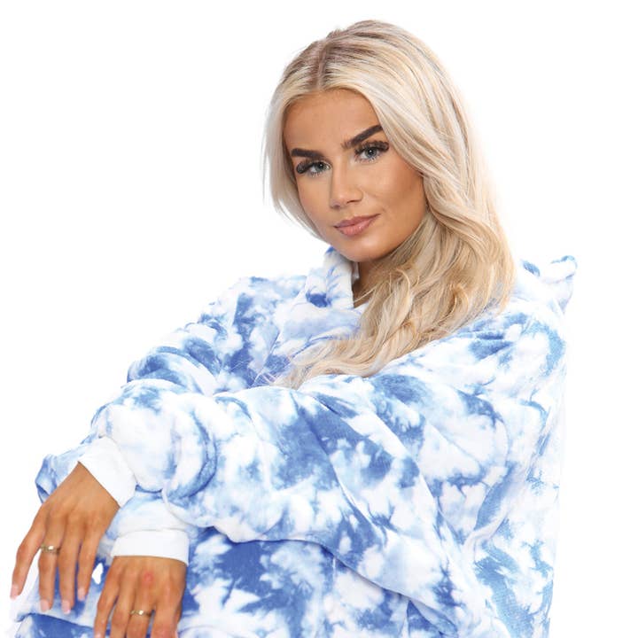 Tie-Dye Oversized Sherpa Fleece Hoodies for wholesale by MANAV