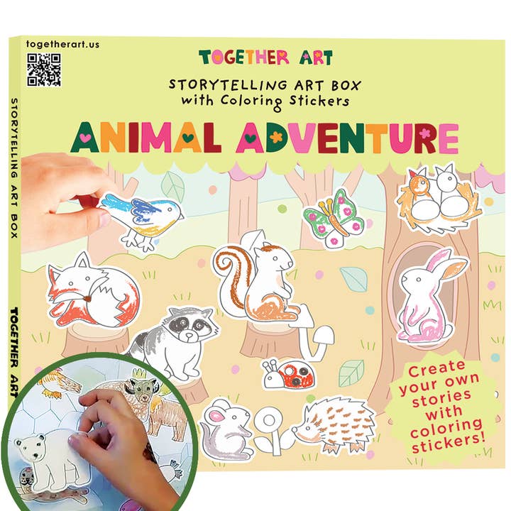 Animal Adventure Storytelling Art Box, with Coloring Sticker for wholesale by together art