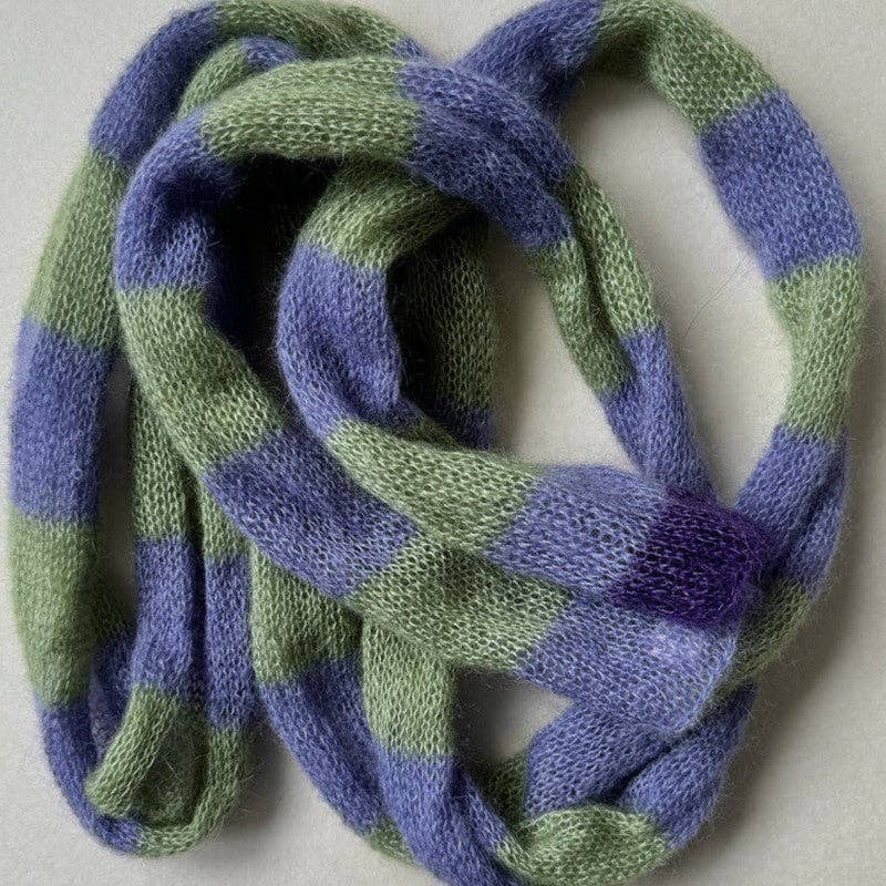 alberalkirk - Wholesale Scarf - Women's - Mohair Blend Long Loop Scarf Striped Pattern  M5A0828