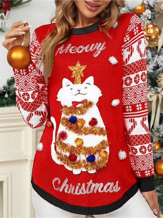Jacquard pullover Christmas embroidered sweater for wholesale by HIDDENBRAND