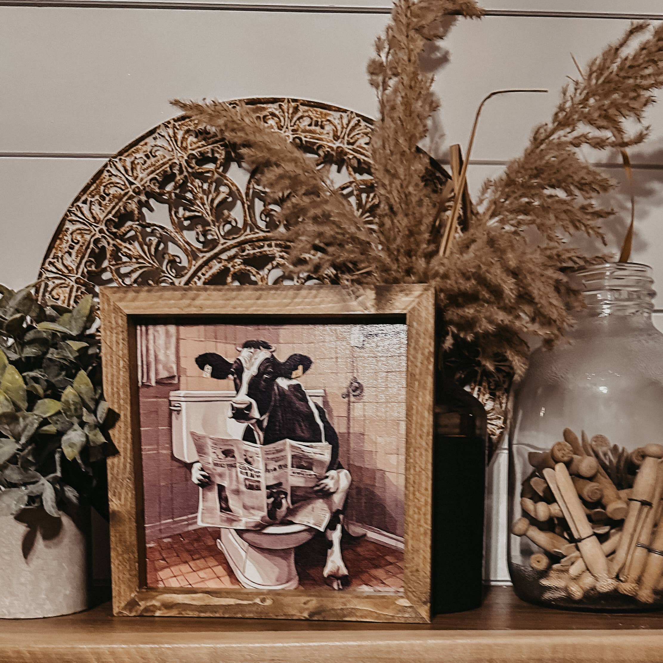 The Broken Board - Venta al por mayor Carteles de baño - Cartel de baño de vaca divertida6