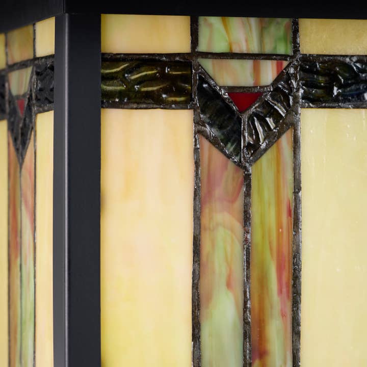 River of Goods - Wholesale Outdoor/Lawn Light - 11.75"H Louis Green Stained Glass Outdoor Light Fixture13