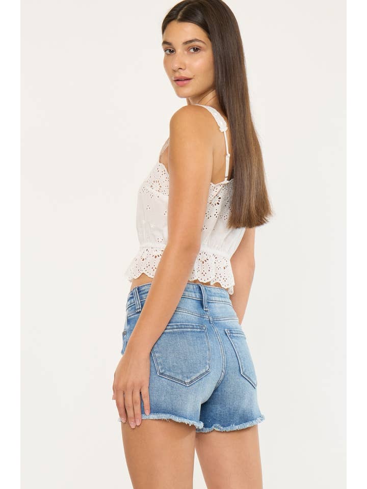 MEDIUM BACK ORDER OPEN PACK HIGH RISE DENIM SHORTS-KC9212M-N for wholesale on Faire2