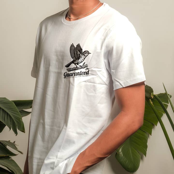 A T-shirt Garantida com Pássaro – Design Vintage Desenhado à Mão de Natureza por atacado de GoboxPrintCo