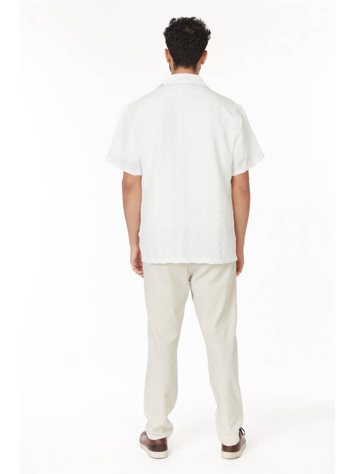 Crochet/Textured Short Sleeve Men's Shirt for wholesale on Faire
