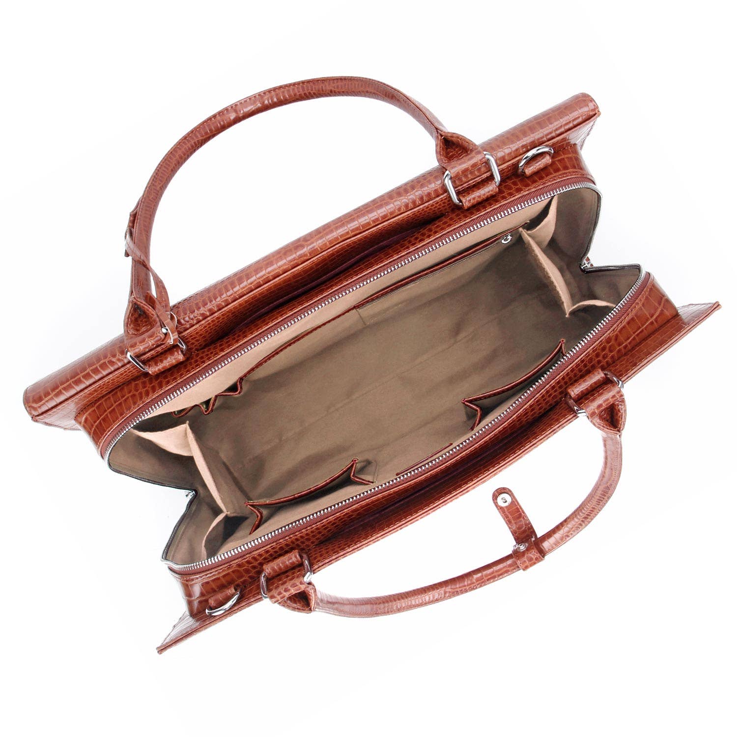 Socha - Venta al por mayor Bolsa de portátil - Mujer - Bolso para ordenador portátil/bolsa de negocios para mujer - punta plateada marrón 15 pulgadas7