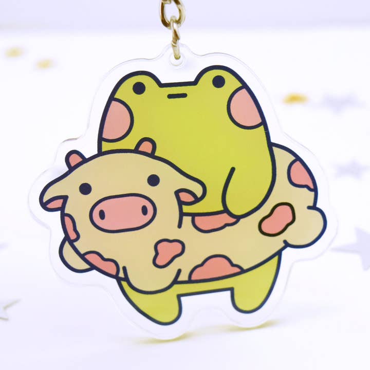Cow Dinghy Frog Keyring - Froggy Accessory - Acrylic Charm for wholesale by Nimbob