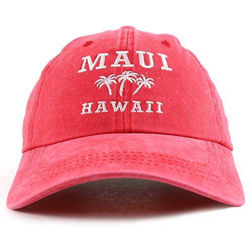 Trendy Apparel Shop - Venta al por mayor Gorra de béisbol - Unisex - Gorra de béisbol bordada Maui Hawaii con palmera24