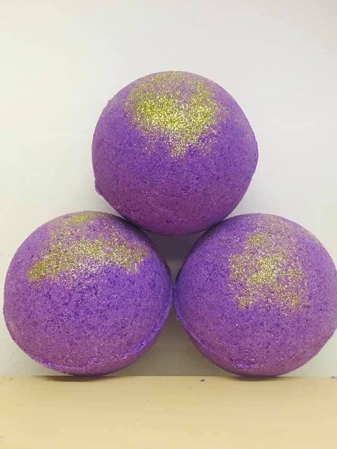 Space girl round bath bomb for wholesale by Soaps n Dreams