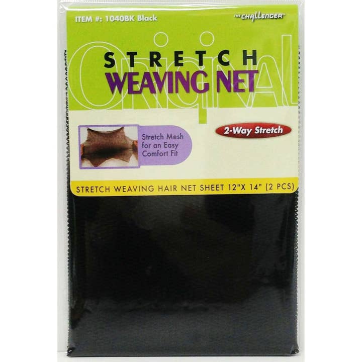 KT Supply - Wholesale Hair Towel/Wrap - The Challenger Stretch Weaving Net 1040Bk Black, 2/PK