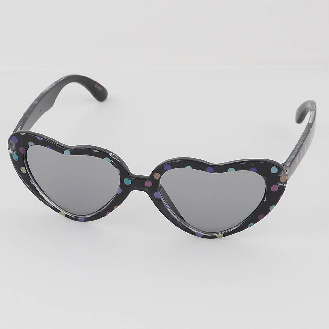 Multicolor KIDS Bling Bling Kids Heart Sunglasses for wholesale on Faire3