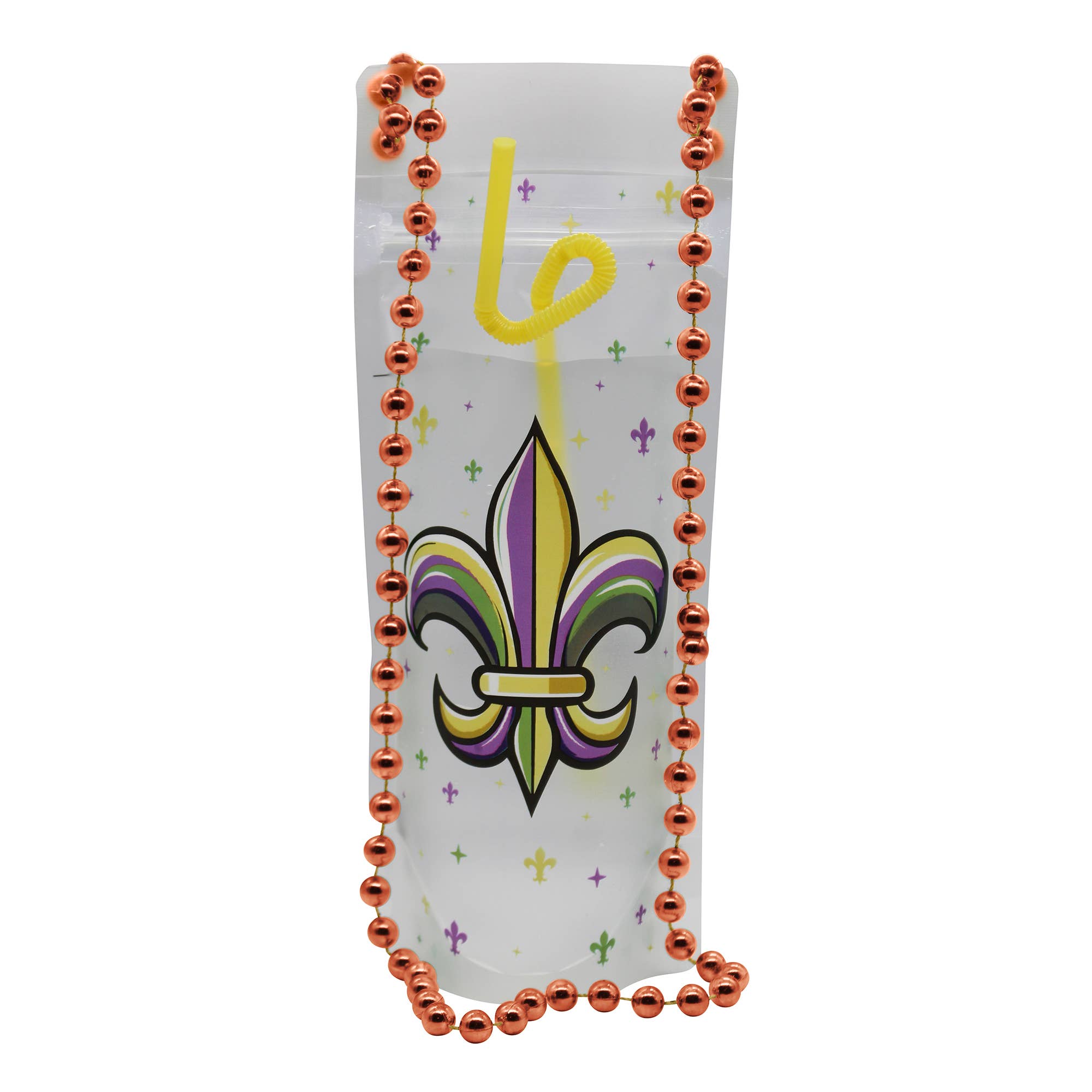 NeckSip – wholesale Party gift – FLEUR-DE-LIS Mardi Gras Wearable Drink Pouches (16oz | 2-pk)8