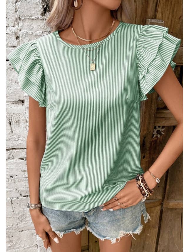 TREND SHOP – wholesale Blus - Dam – RANDIG PRINT FJÄRIL ÄRM BLUS