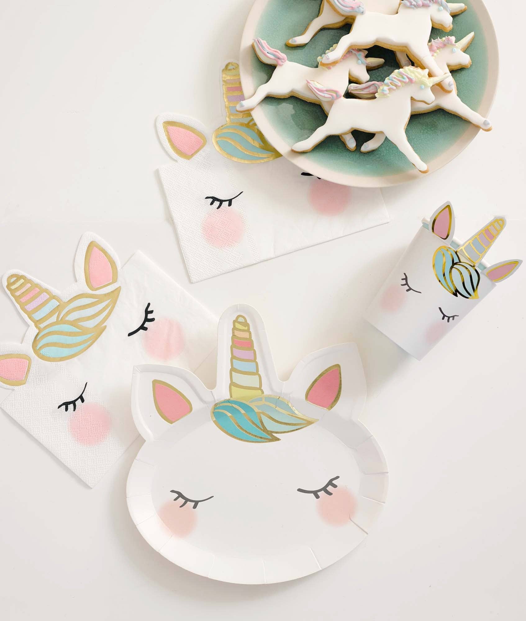 Talking Tables USA - Wholesale Disposable Plate - Unicorn Face Plates | Party Plates |3