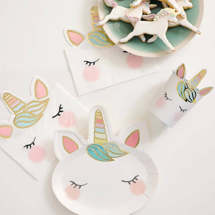 Talking Tables USA - Wholesale Disposable Plate - Unicorn Face Plates | Party Plates |3