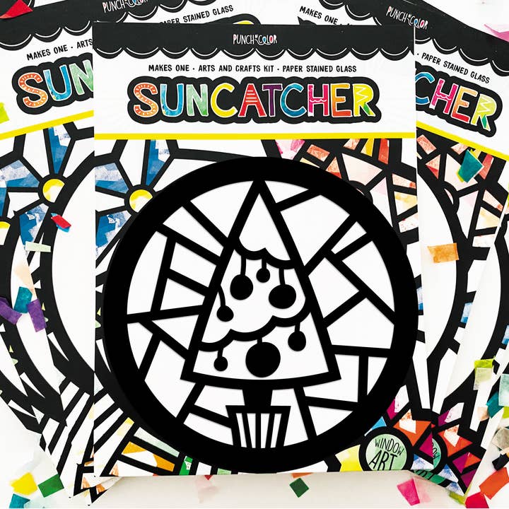 Punch of Color - Wholesale DIY Craft Kit - Kids - Holiday Tree Suncatcher Kit3