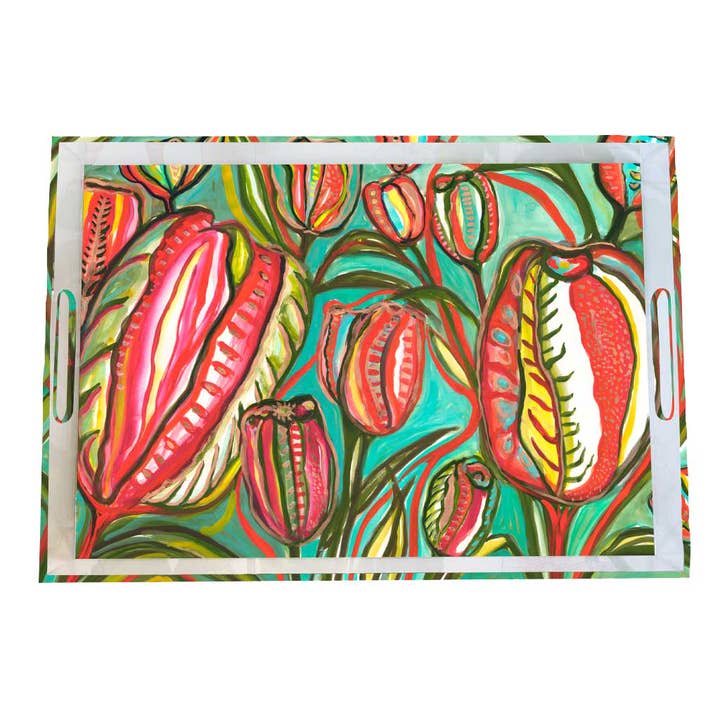Tulip Two Acrylic Tray for wholesale by By Robin Raymond