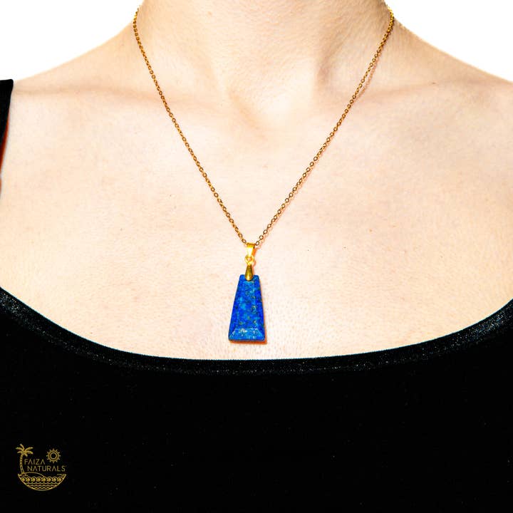 Collar con colgante de lapislázuli para venta al por mayor de Faiza Naturals