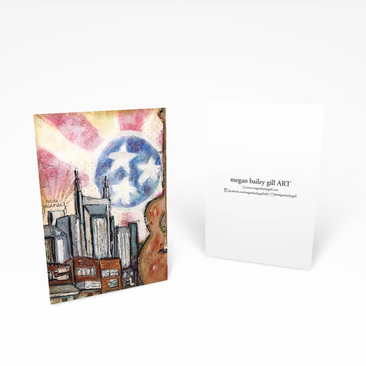 Nashville Skyline Note Card or Greeting Card for wholesale by MeganBaileyGillART
