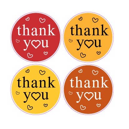 Aufkleber „Danke“ Herbstfarben (60) für den Großhandel von KL Design Works