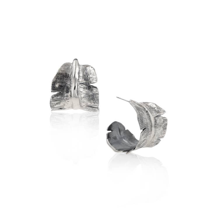 Banana Leaf Earhoops for wholesale by Mignon Faget