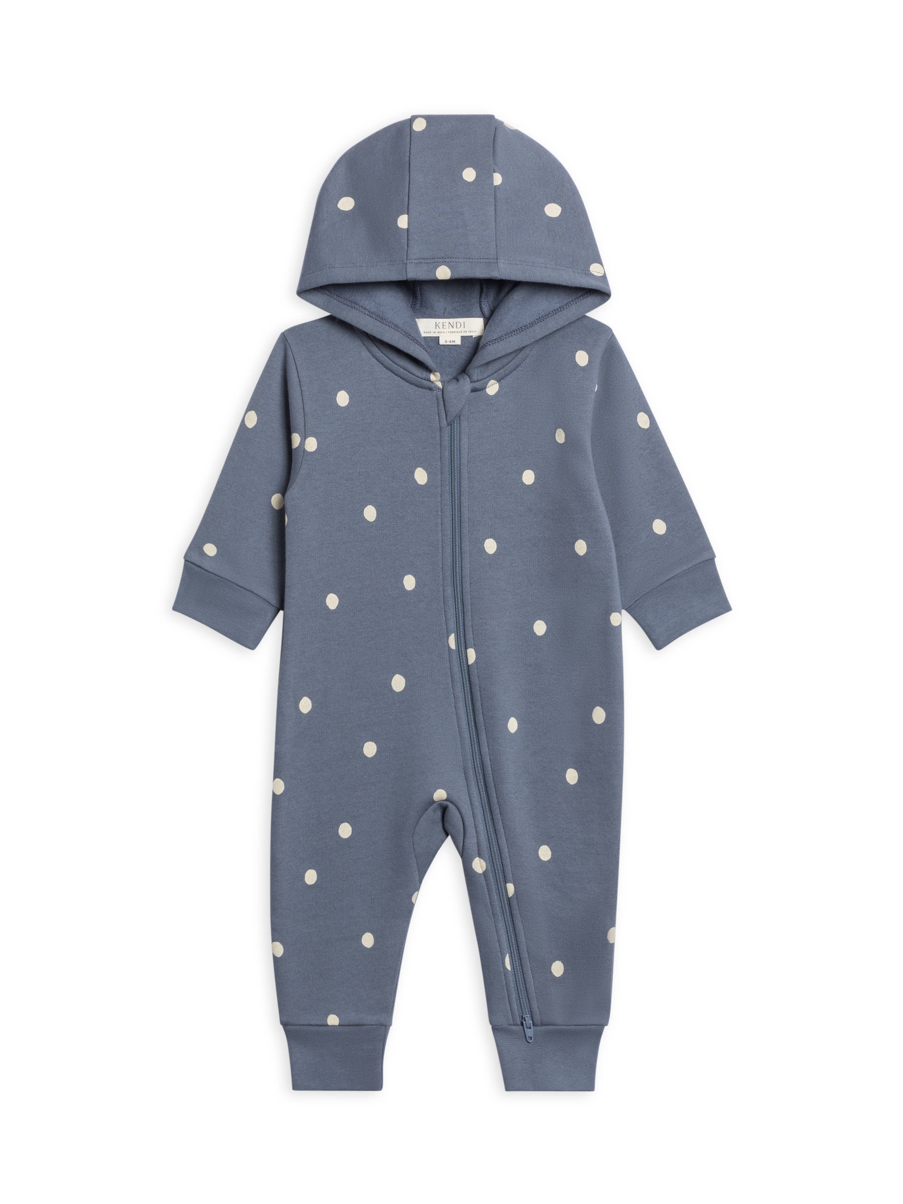 Colored Organics – wholesale Jumpsuit – Baby – Greer Fleece Hooded Zipper Romper1