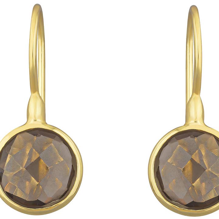 Lollipop Smoky Quartz Drop Earrings for wholesale by POMEGRANATE