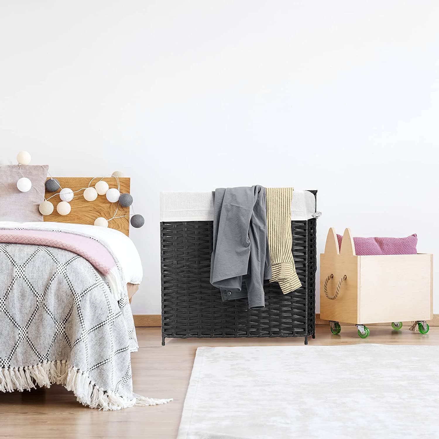 Above Edge - Wholesale Laundry Hamper - Rattan Laundry Hamper Collapsible with Lid 96L2