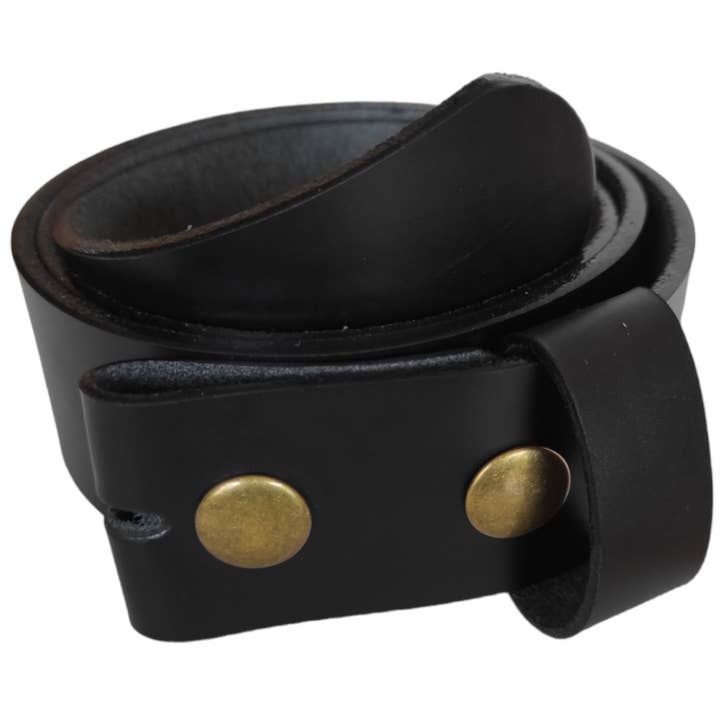 Atitlan Leather - Venta al por mayor Cinturón - Unisex - Cinturón de Cuero de Grano Completo Negro Sin Hebilla - 1.5