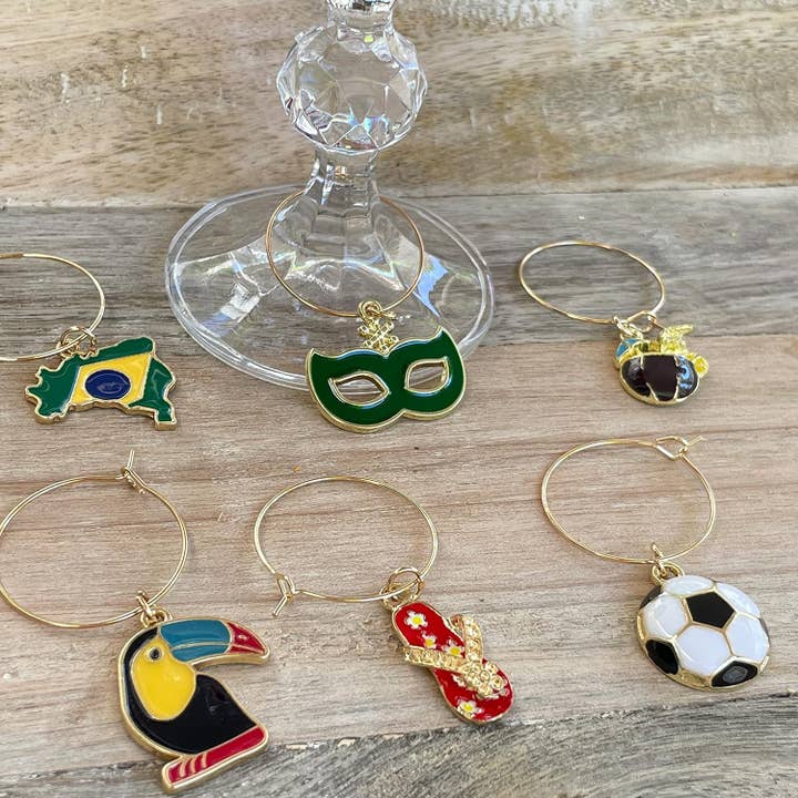 Serendipity - Vente Marqueur pour verre à vin - Breloques à vin brésilien | Carnival Vibes2