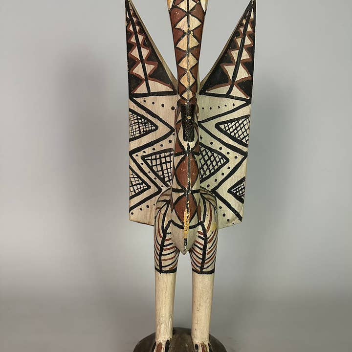 Senufo Contemporary Painted Hornbill Statue | 23" - Mali for wholesale by The Niger Bend