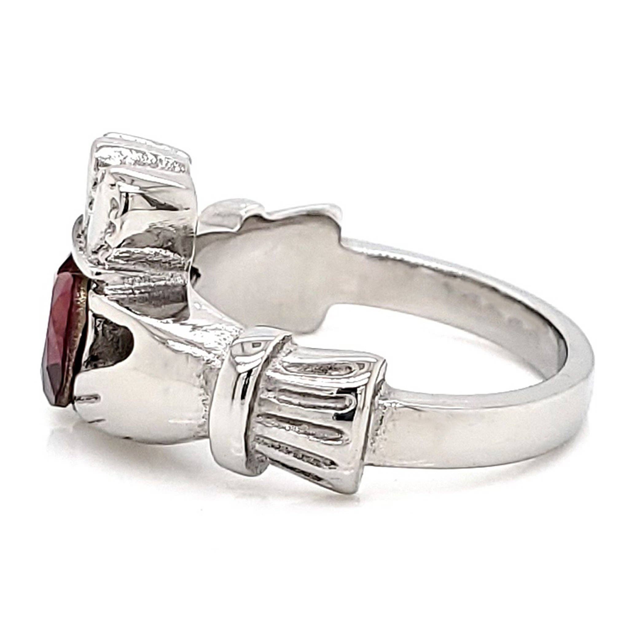 WJW – wholesale Multi-stone ring – White Gold over Brass Claddagh with CZ Birthstone Ring 5