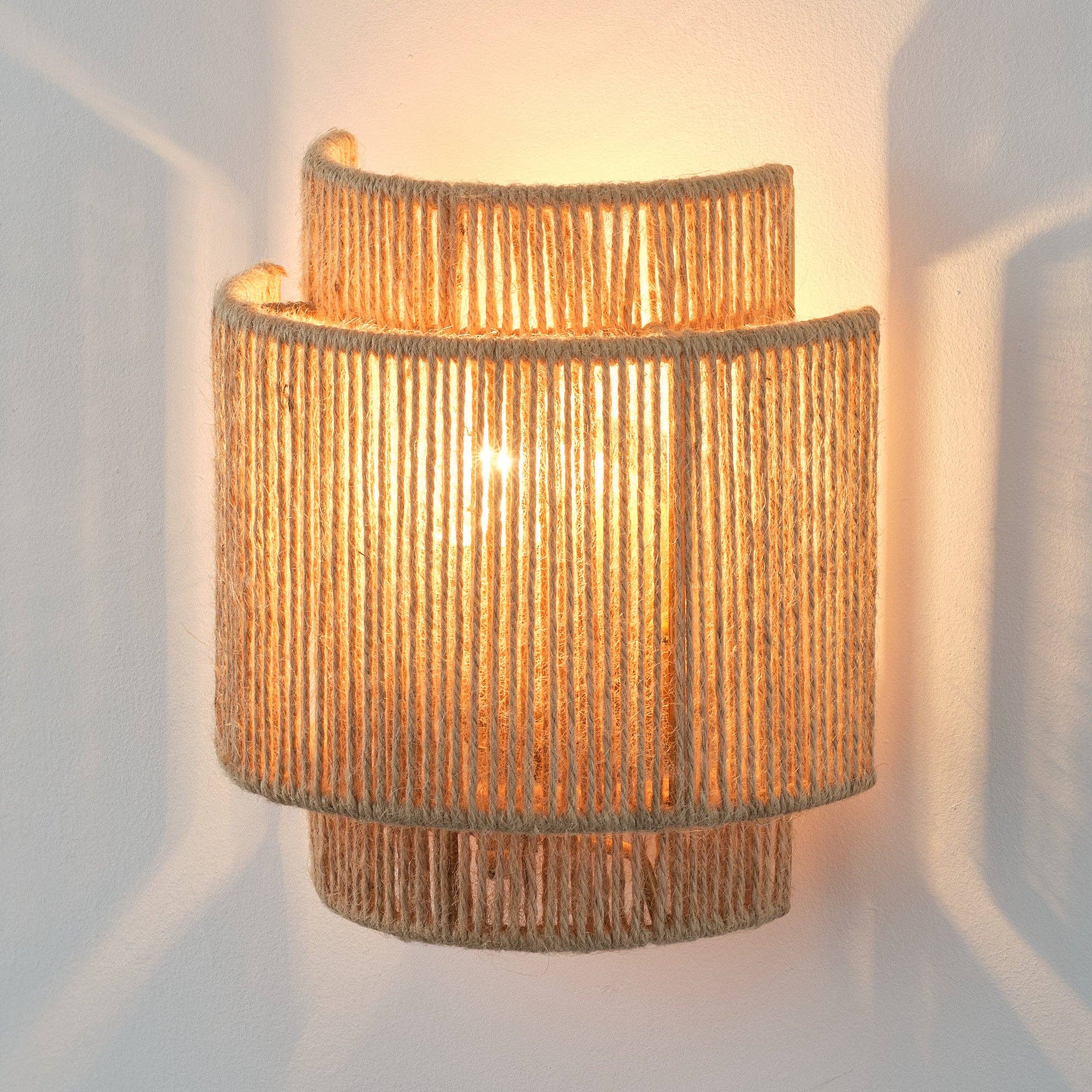 Brio Lighting - Wholesale Sconce - Lusteria 9" Boho Hand Woven Rope 1-Light Wall Sconce Light7