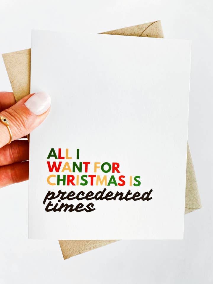 Tudo que eu quero para o Natal é o cartão de feriados da Times Precedent por atacado de Five Dot Post