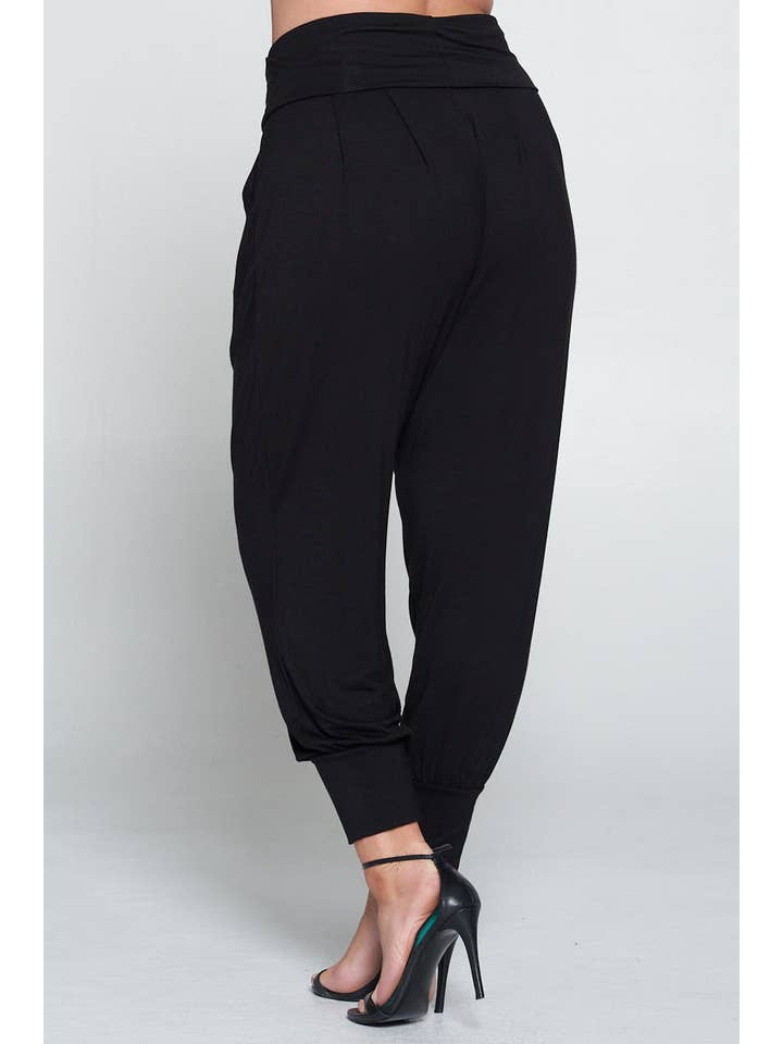 Allium - Wholesale Pants - Women's - Plus Size Banded Waist Harem Joggers10