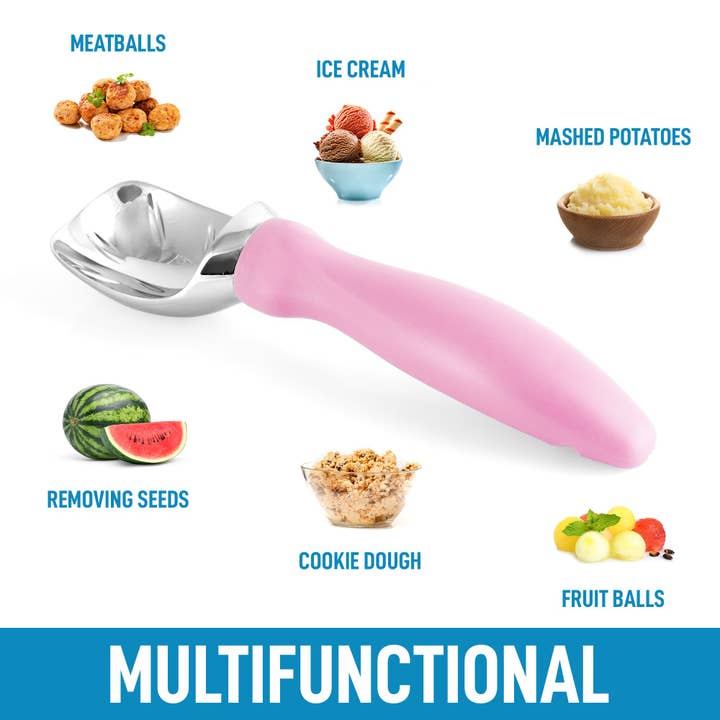 Zulay Kitchen - Wholesale Ice-cream scoop - Ice Cream Scooper with Soft Easy Handle and Lid Opener4