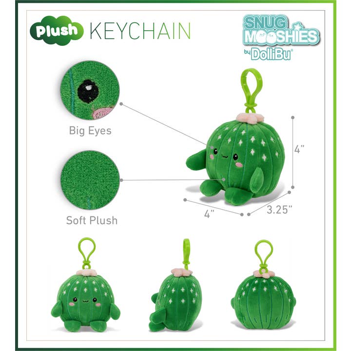 Cota Global - Wholesale Stuffed/Plush Toy - Kids & Baby - SNUG-MOOSHIES PLUSH CLIPS - CACTUS1