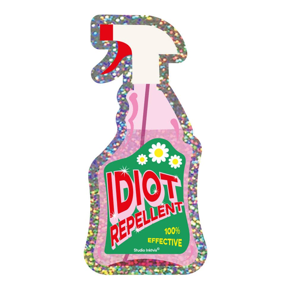 Studio Inktvis - Wholesale Sticker - Glitter sticker Idiot Repellent spray2