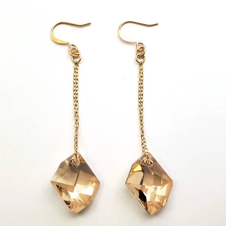 Golden Graphic Drop Earrings for wholesale by Verdier Jewelry