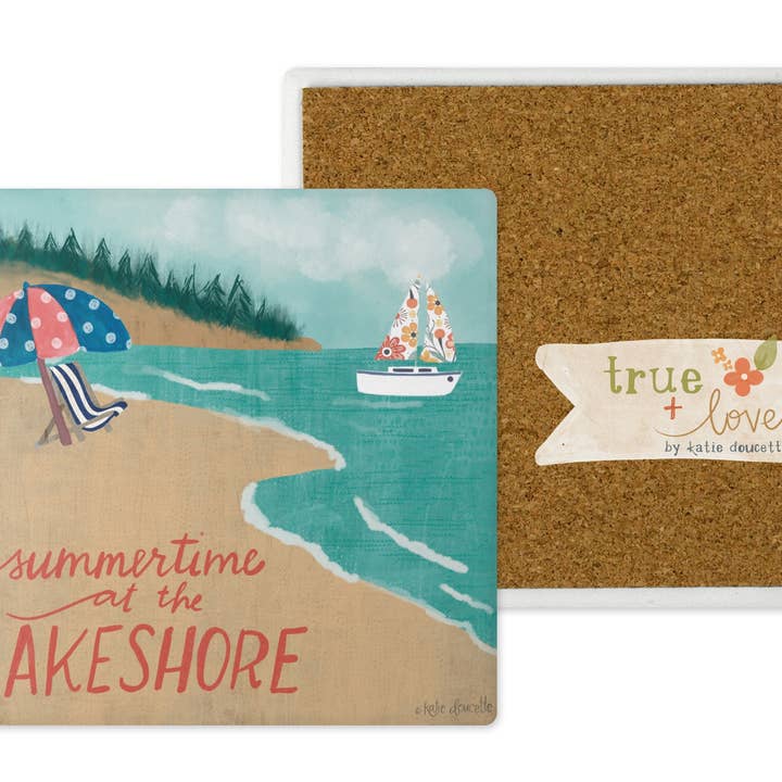 Sommartid vid Lakeshore Coaster för wholesale av True and Lovely (formerly polka dot mitten)