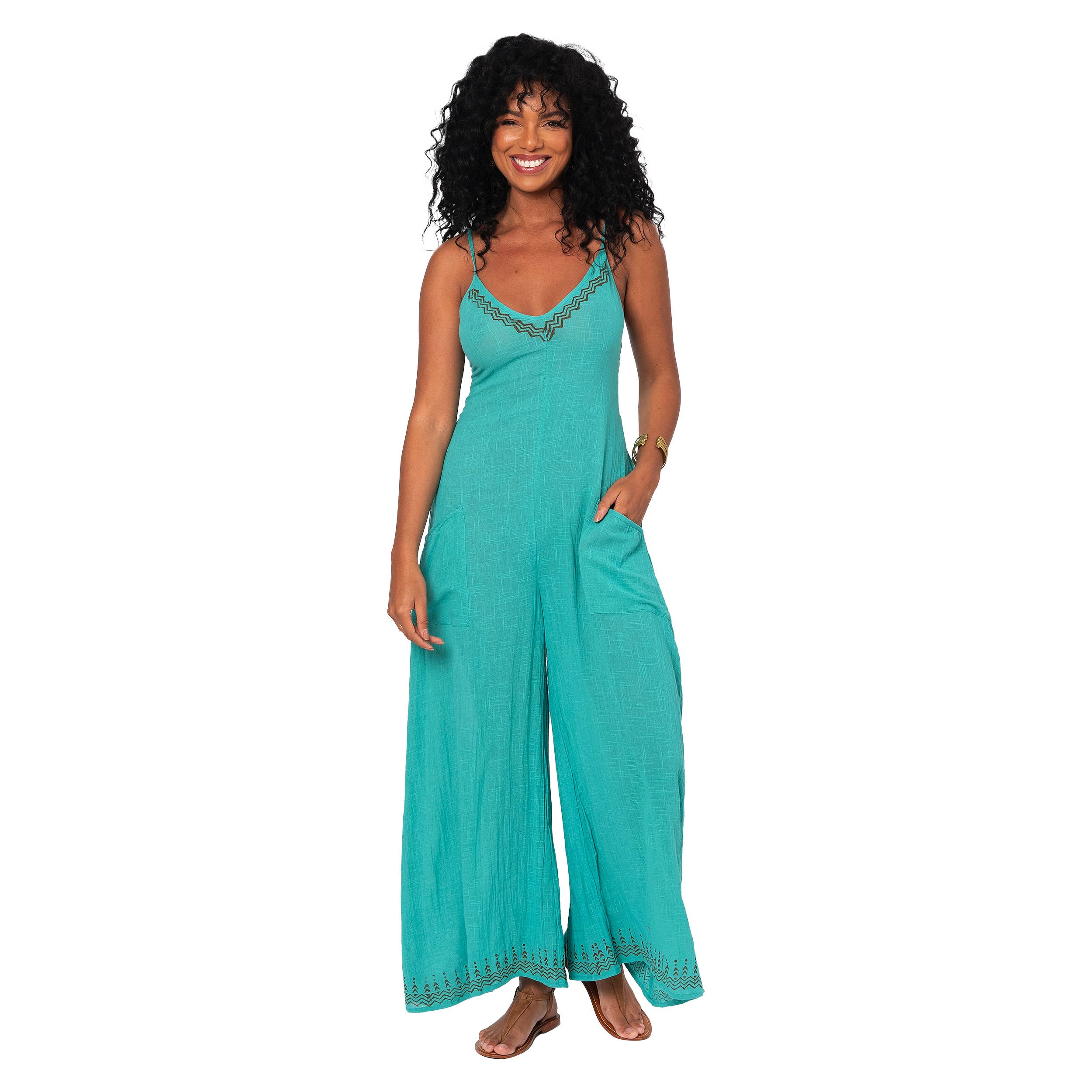 La Mano Boho - Wholesale Jumpsuit - Women's - LONG SLEEVELESS SUMMER JUMPSUIT MBCO3005A2