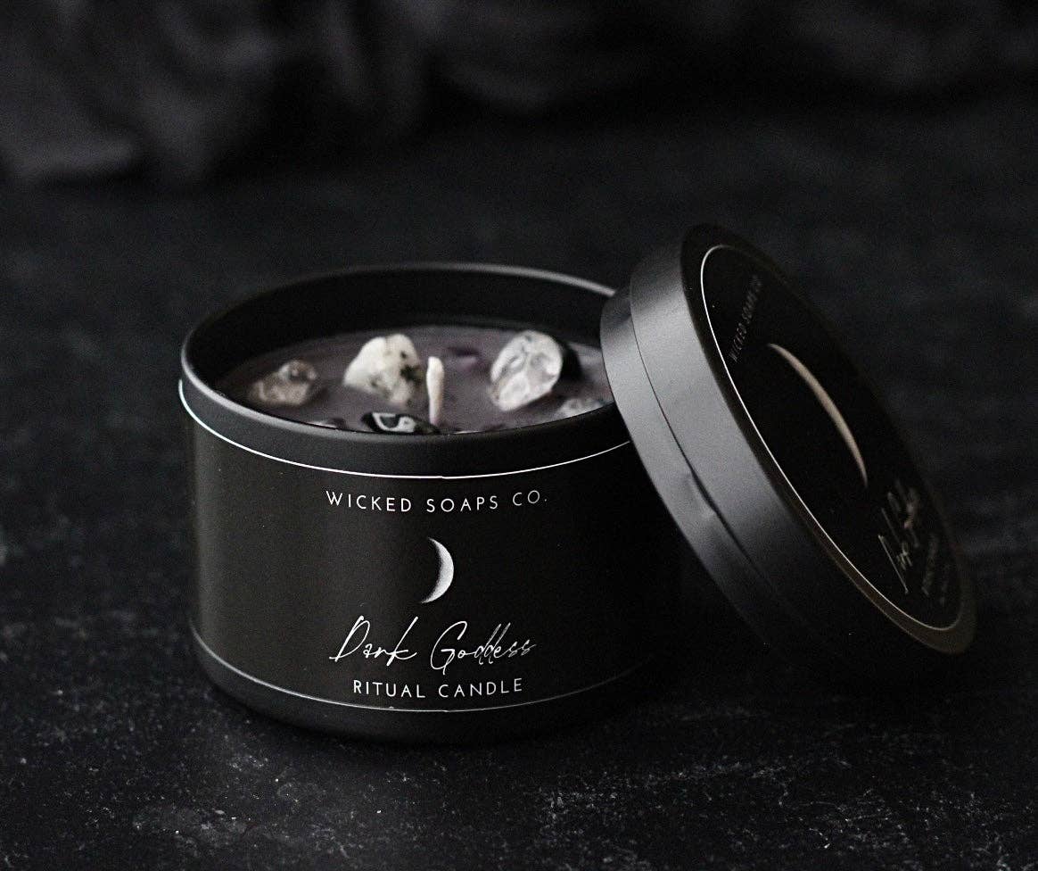 Wicked Soaps Co. - Wholesale Travel Candles - Dark Goddess Ritual Candle | Soy Wax Candle4