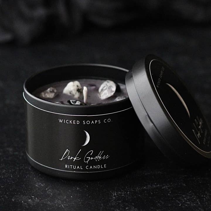 Wicked Soaps Co. - Wholesale Travel Candles - Dark Goddess Ritual Candle | Soy Wax Candle4