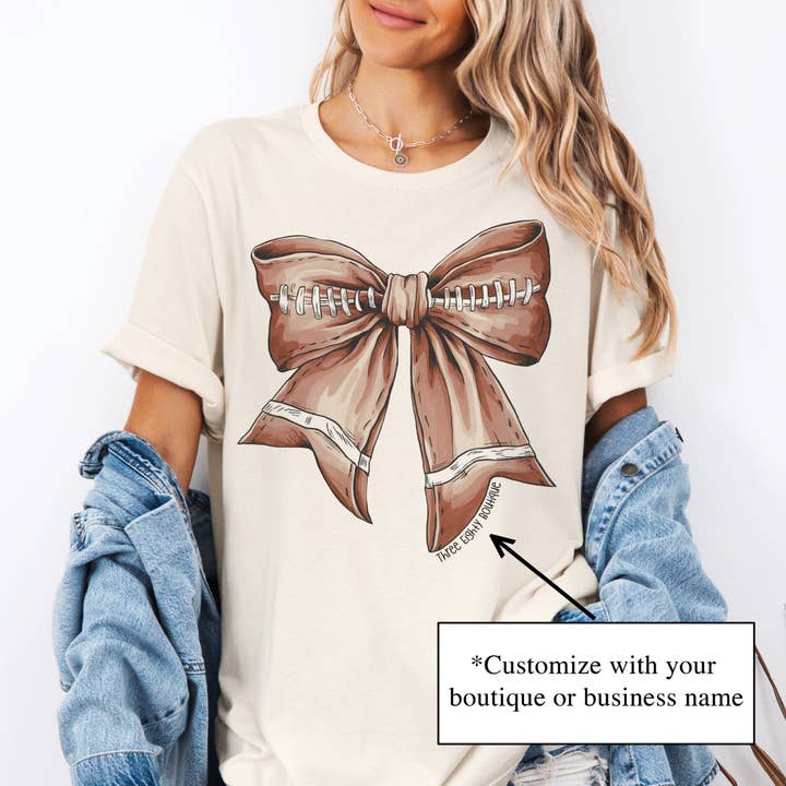 Customizable Coquette Football Sublimation Graphic Tee for wholesale by Three Eighty Tees